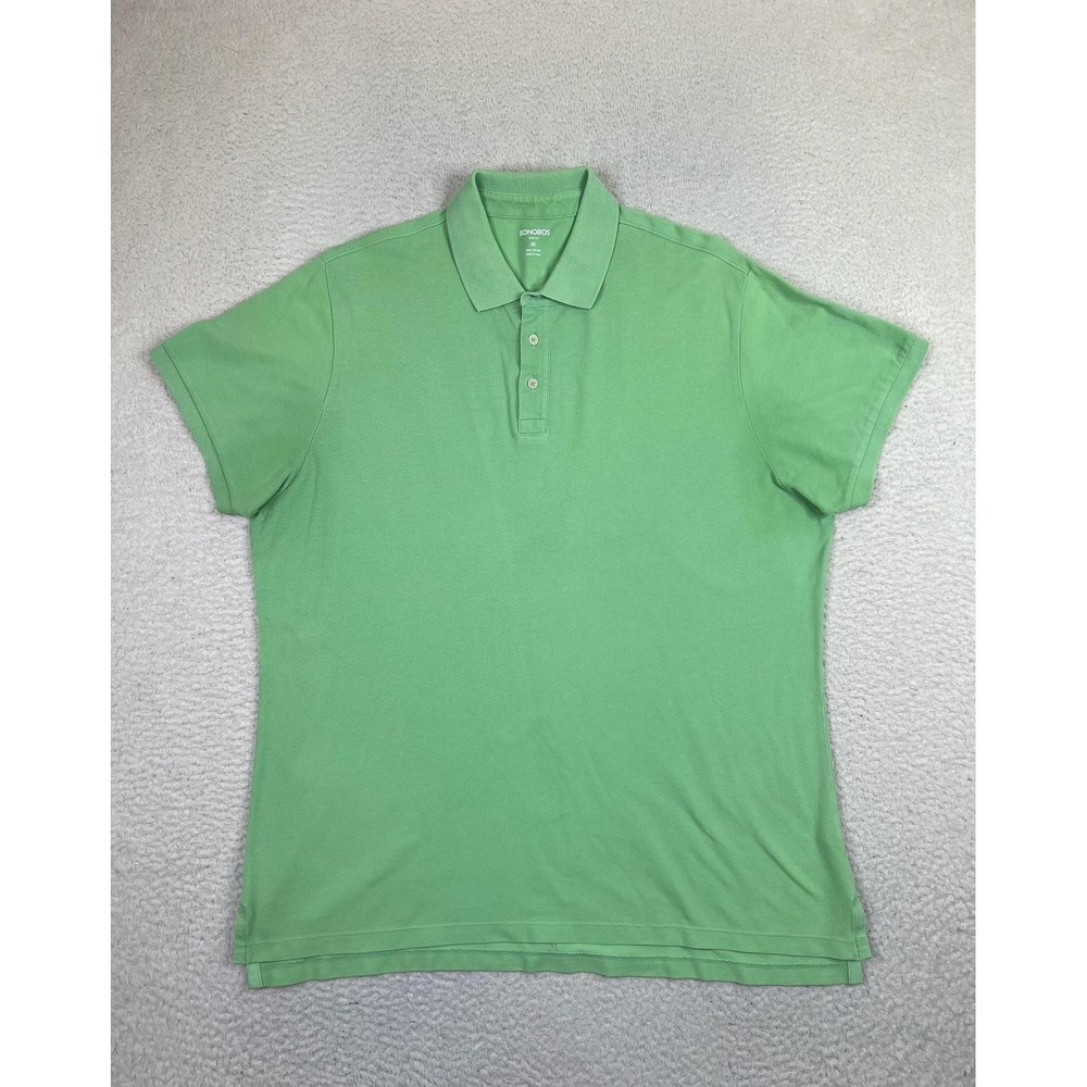Bonobos Polo Shirt Mens 2XL‎ Green Slim Fit Short Sleeve 100% Cotton Casual
